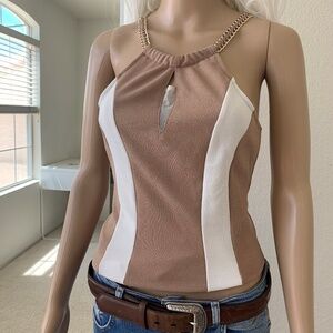 PAPAYA ♡ gorgeous camisole top taupe white M S